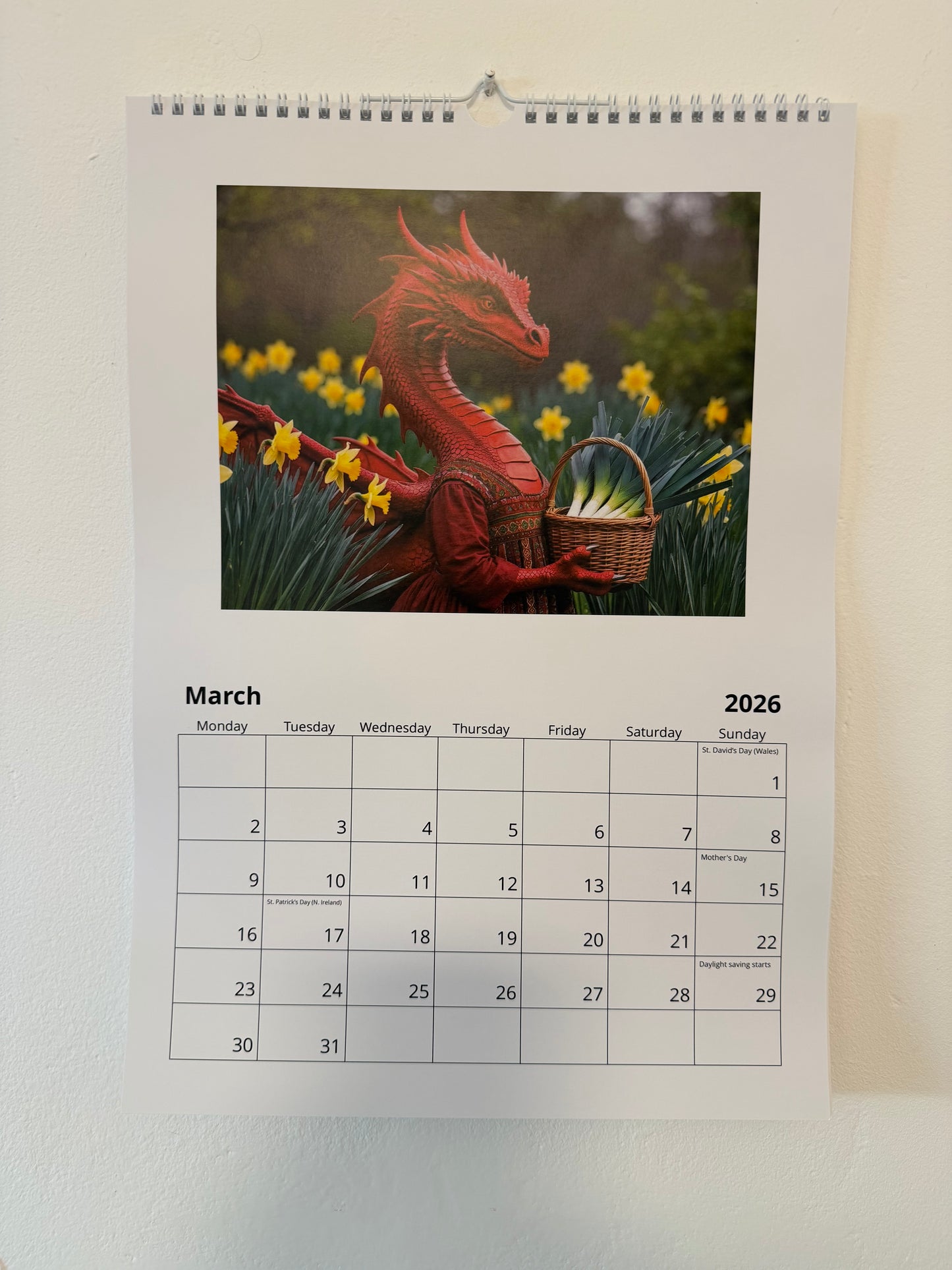 Y Ddraig Goch 2026 calendar.