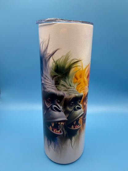 20oz Metal Drinks Tumbler Coloured Yeti Heads